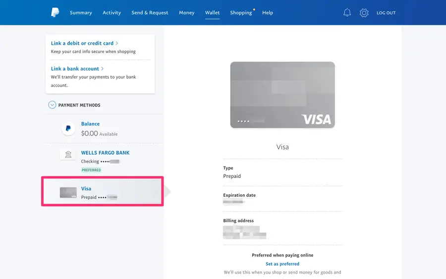add visa card