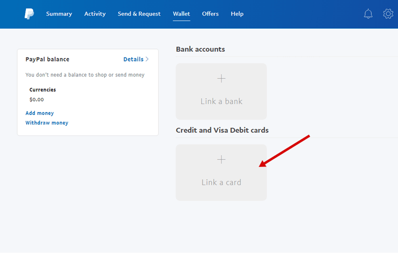 From there, you will get an option to link your card. Click on that.