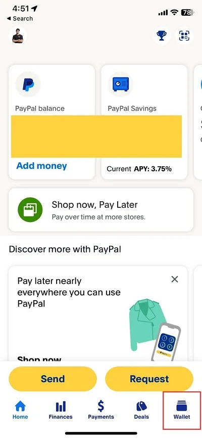 Navigate to Your PayPal Wallet