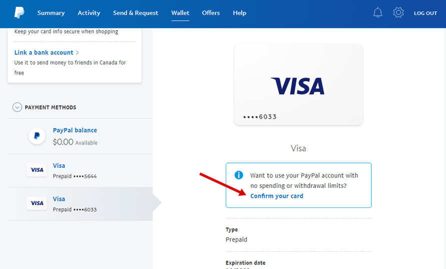 Press on “confirm your card