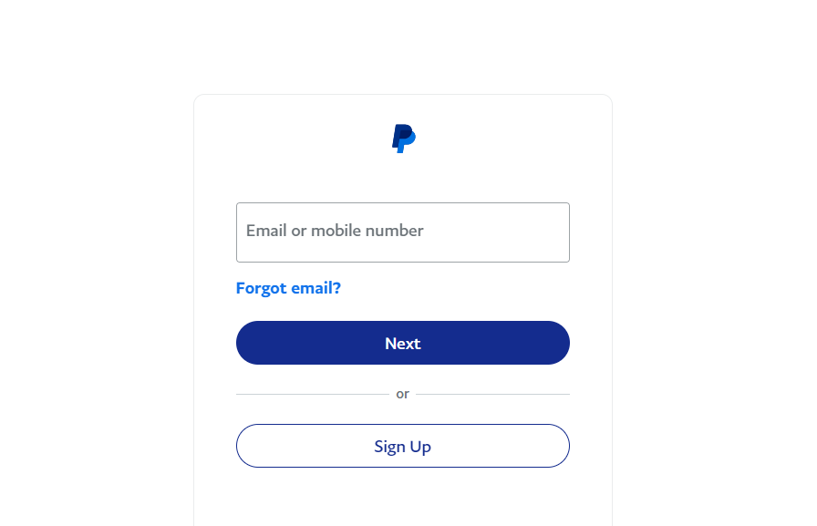 Sign in to your PayPal account 
