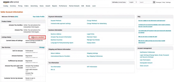 Click on ‘Listing Status’, then pick ‘Going on Vacation’ Here you can see the current status of listings whether it’s active or not.