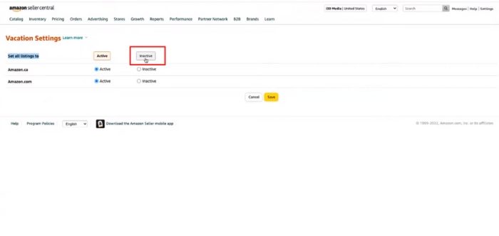 “Inactive”. Click on the Save button to save the process.